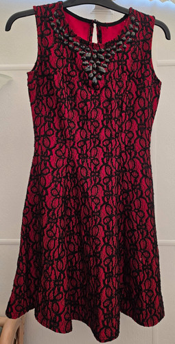 Quiz red black - red, lace
