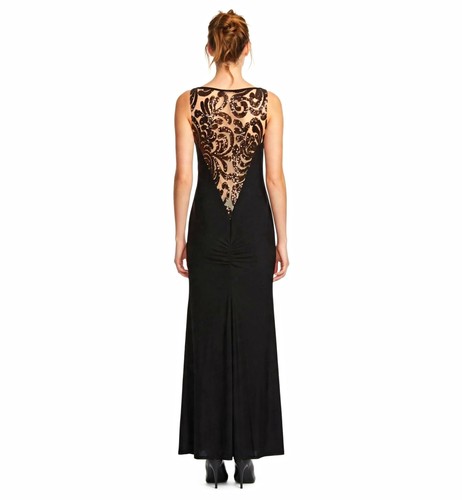 Black lace gown long dress - gown,
