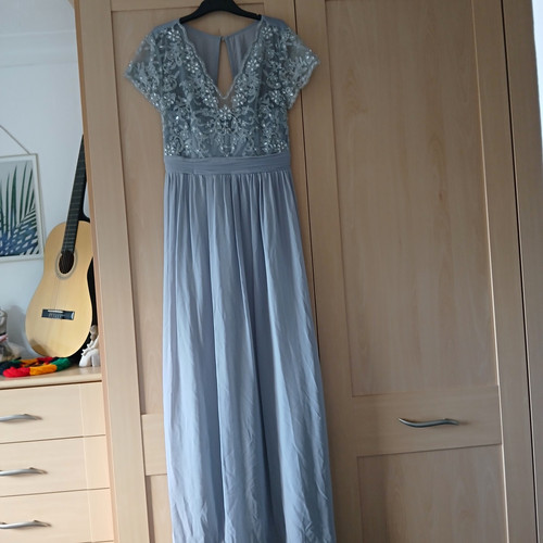 Quiz grey floral lace - lace, beaded