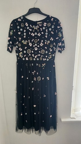 Lace beads black floral - lace, &