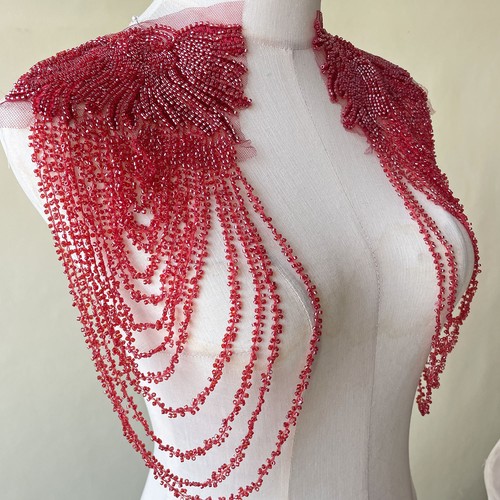 Beaded shoulder applique with - shoulder,