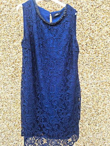 Wallis navy floral lace - floral,