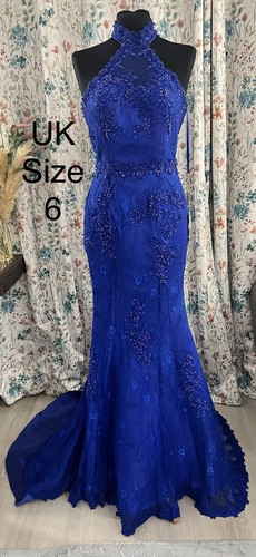 Royal blue beaded lace - beaded,