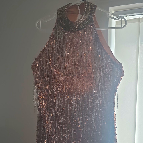 Lace beads brown sequin - lace,