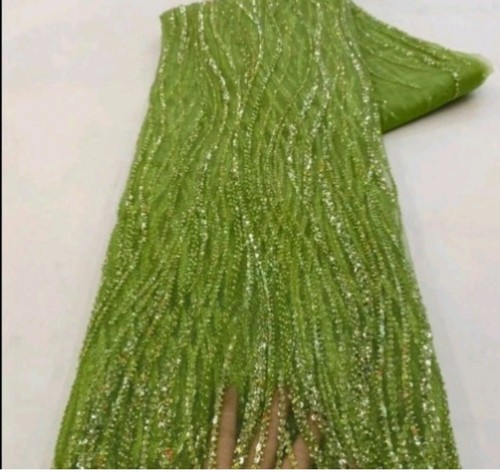 Green bridal beaded lace - green,