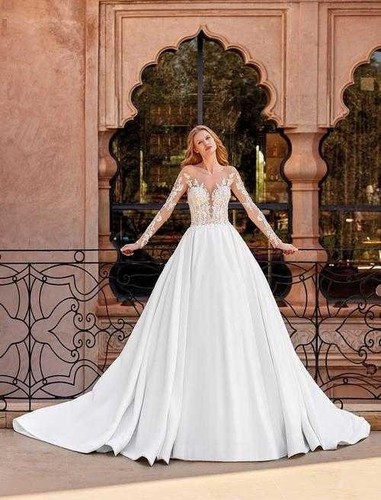 Satin skirt with long beaded - satin,