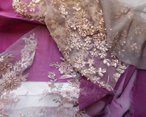 Beaded lace chiffon taffeta - chiffon,,