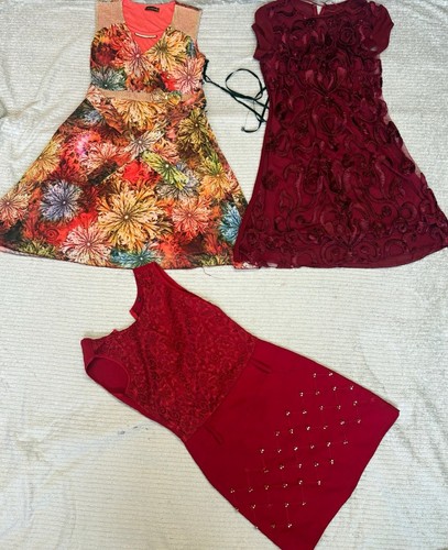 Burgundy lace line dress - x,