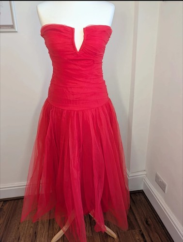 Strapless red lace and beads - red,