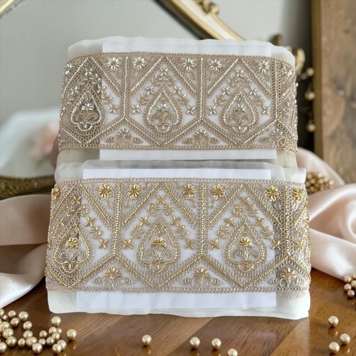 Indian net lace trim shampion - net,