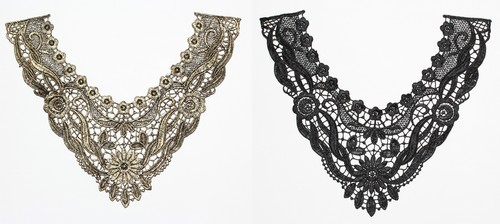 Embroidered lace beaded motif - embroidered,
