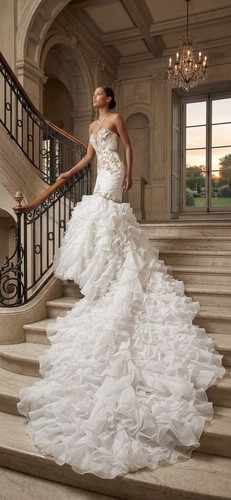 Wedding mermaid gown couture - mermaid,