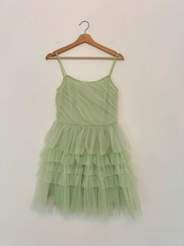 Lace beads green tulle - &,