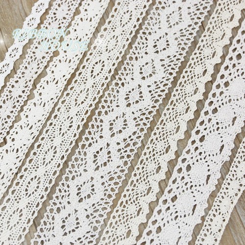 Cotton lace ribbon trim - 5m,