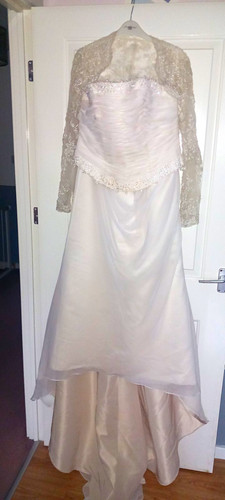 Ivory strapless satin - strapless, a-line