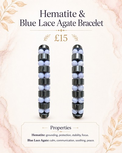Hematite blue lace agate - hematite,