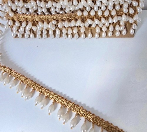 Pearl drop hanging lace - pearl,