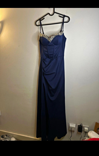 Adyce blue beaded sweetheart - blue,
