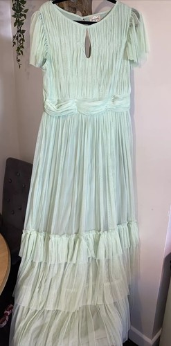 Lace beads diva dress - lace, sage