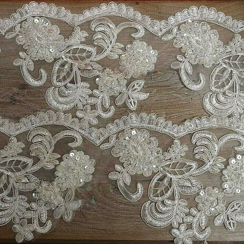 Ivory beaded lace bridal - ivory,