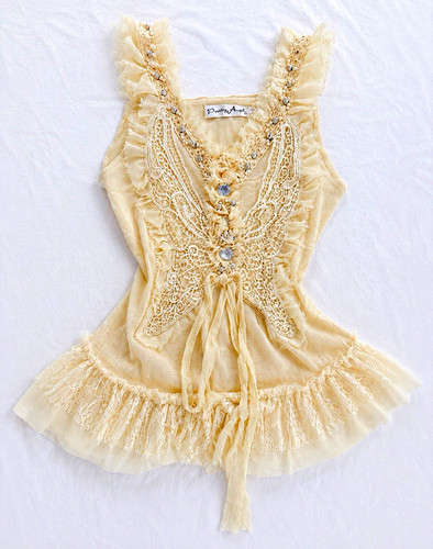 Pretty angel yellow - angel, lace