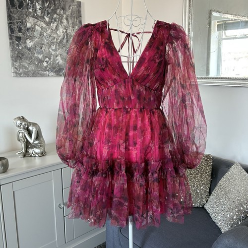 Lace beads fuchsia - lace,