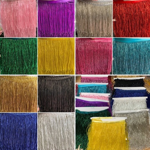 Beaded glass tube fringe - glass,