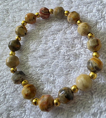 Crazy lace onyx 8mm faceted - lace,