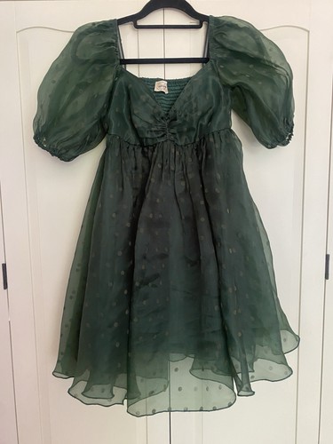 Lace beads green polka - lace, &