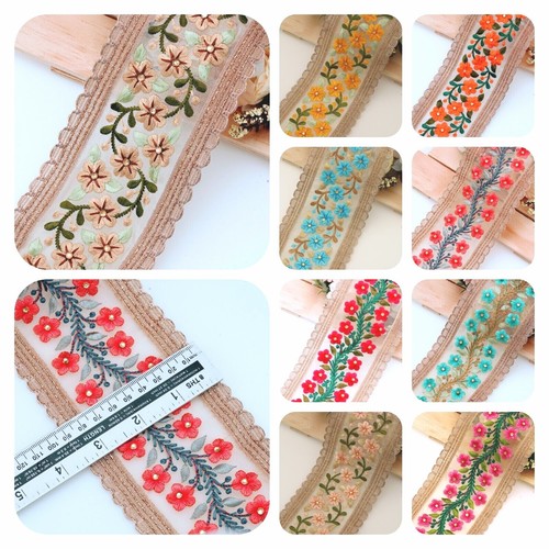 Wide embroidered beaded - 9, cm