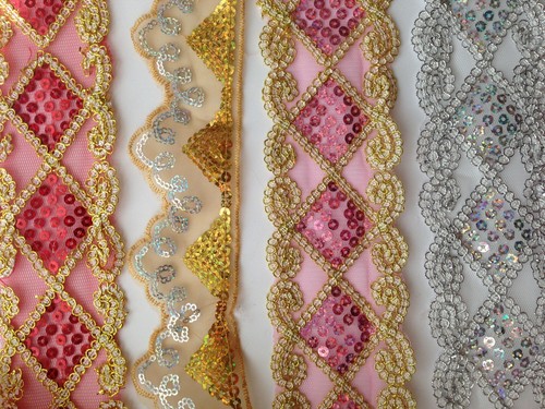Wide sequin lace - ,