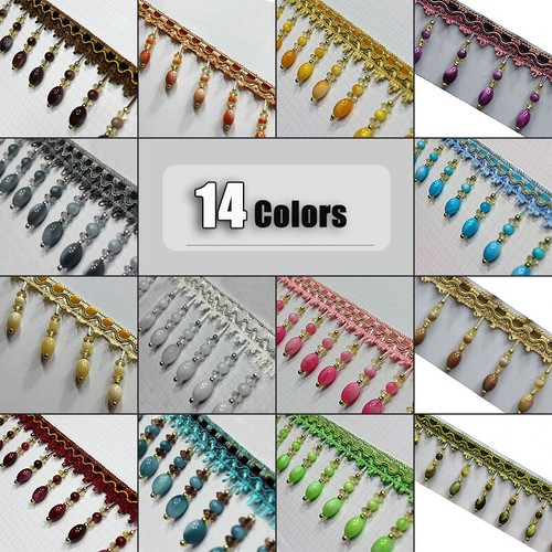 Beaded lace fringe - 1m,