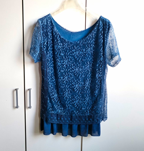 Women blue floral lace - women's,