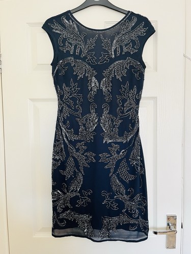 Lace beads navy - lace, silver