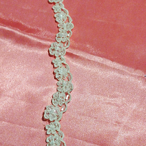 White floral lace - white, trim