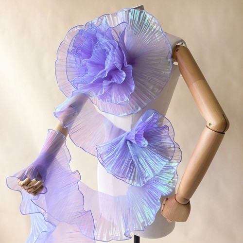 13cm fantasy pleated organza - pleated,