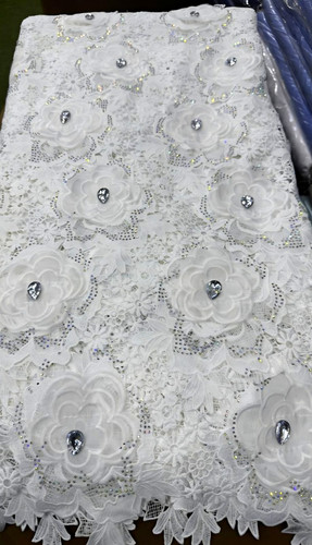White floral beaded - floral,