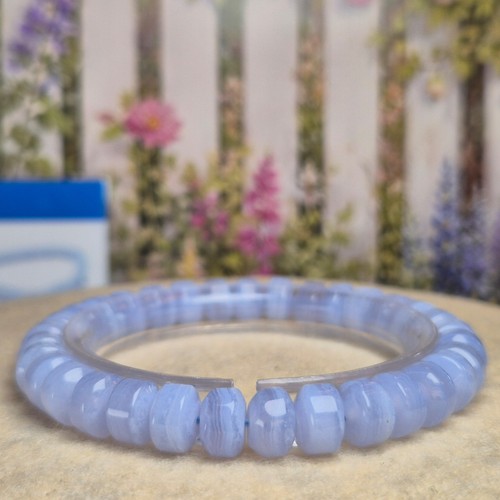 Blue lace agate - blue, beads