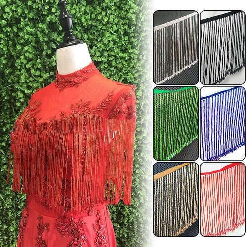 Beaded glass tube 1yd fringe - 1yd,