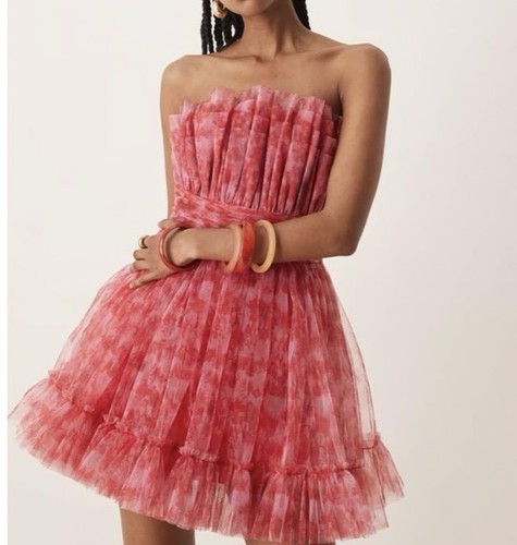 Lace beads pink tulle - &,