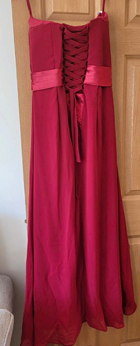 Red satin sleeveless - satin,