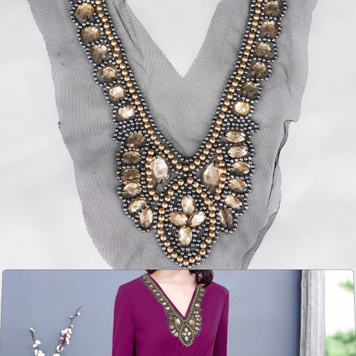 Crystal embroidered beads - crystal,