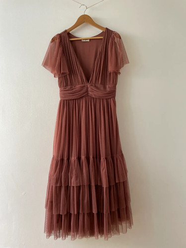 Lace beads fit flare dress - lace,